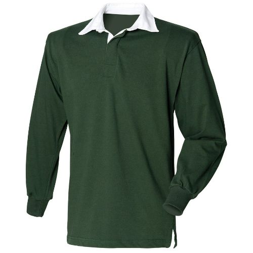 Front Row Long Sleeve Original Rugby Shirt Bottle Green